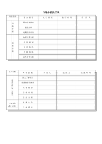 市场分析执行表