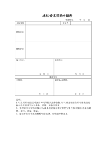 材料设备采购申请表