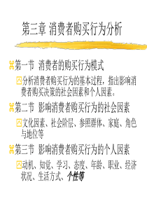 第三章消费者购买行为分析(市场营销学(厦门大学林志扬)