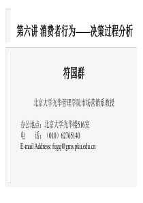 第六讲消费者行为—决策过程分析(市场营销管理北大