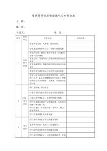 餐饮场所使用管道燃气安全检查表