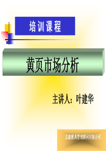 黄页市场分析与分销渠道策略