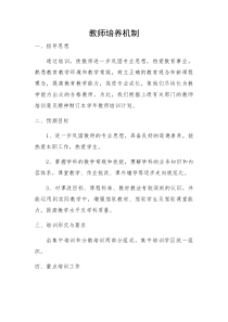 教师培养成长机制