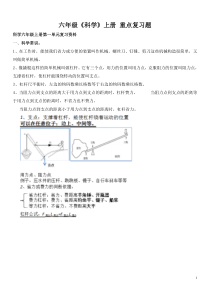 教科版六年级上册科学知识点总结