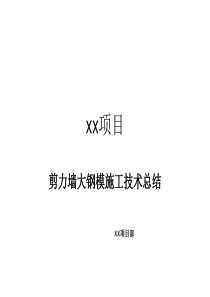 剪力墙大钢模施工技术总结（PPT32页)