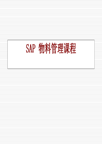 SAP物料管理课程(PPT 97)