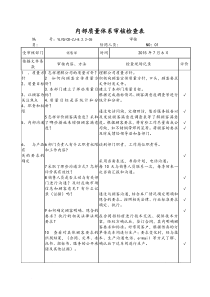 内部质量体系审核检查表