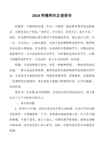 师德师风自查报告