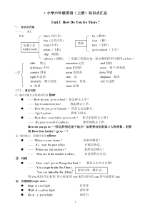 pep小学英语六年级上册知识点总结