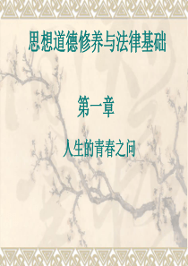 2018年新版思想道德修养与法律基础第一章-人生的青春之问