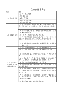 食品行业供应商评审(审核)表