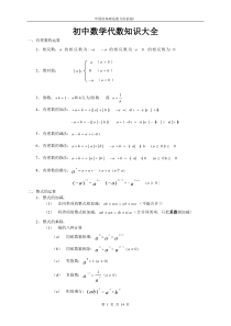 初中数学代数知识大全