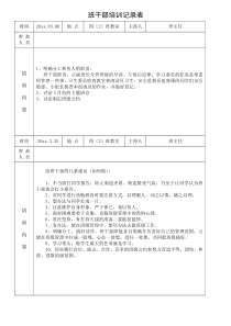 小学班干部培训记录表