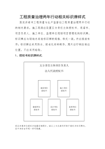 工程质量治理标识牌