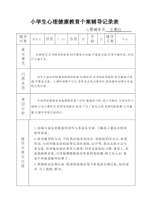 六(3)小学生心理健康教育个案辅导记录