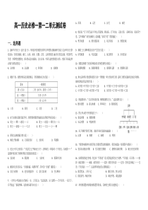 人民版高一历史必修一第一二单元测试卷附答案