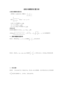 直线与椭圆的位置关系及最值