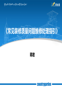 常见装修质量问题维修处理指引（PDF60页）