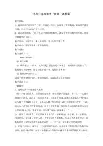 小学一年级新生开学第一课教案