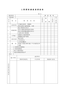 工程顾客满意度调查表