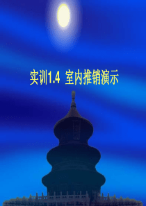 市场营销实训4 室内推销演示