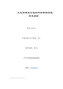 文化传媒类行业的网络营销情报信息实验