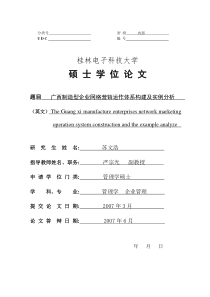 某某制造型企业网络营销运作体系构建及实例分析