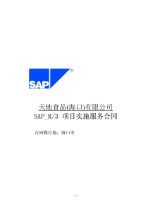 SAPR3实施服务合同(1)