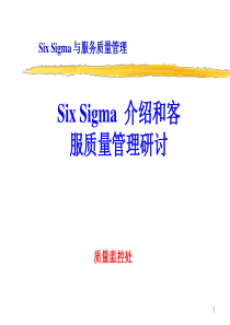 SIX SIGMA 与服务质量管理（PPT 21页）