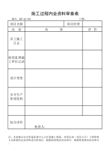 (BT-AJ-302)施工过程内业资料审查表