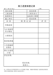 (BT-AJ-305-1)施工进度核查记录表