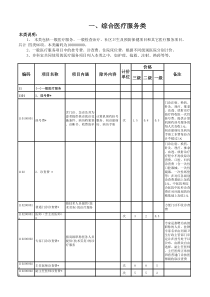 XXXX湖北医疗服务收费标准