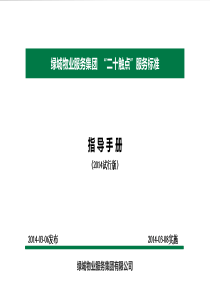 “二十触点”服务标准指导手册