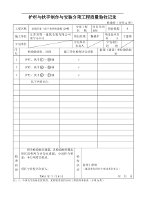 护栏和扶手制作与安装分项工程质量验收记录（建筑装饰装修）