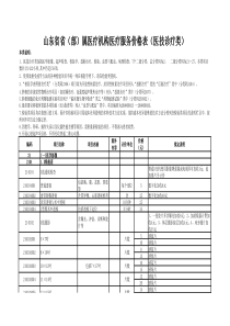 东营市医疗服务价格收费标准