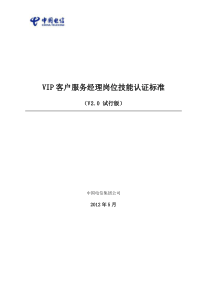 中国电信VIP客户服务经理岗位技能