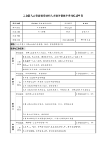 人力资源部劳动和人才服务管理专责岗位说明书