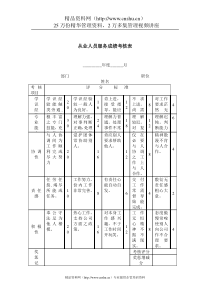 从业人员服务成绩考核表