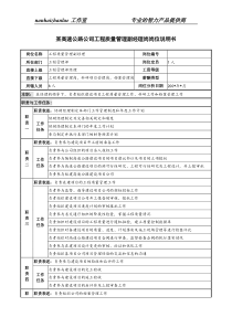 某高速公路公司工程质量管理副经理岗岗位说明书