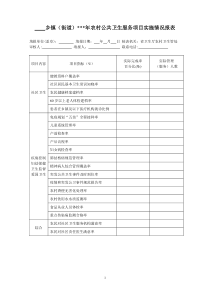 农村公共卫生服务项目实施情况表