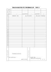 柴油发电机组安装分项工程质量验收记录