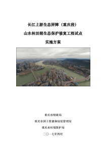 长江上游生态屏障(重庆段)生态保护修复工程试点实施方案（DOC169页）