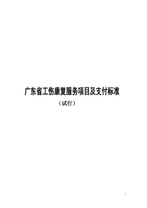 广东省工伤康复服务项目及支付标准