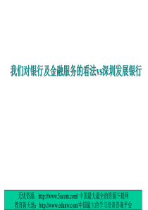 我们对银行及金融服务的看法vs深圳发展银行