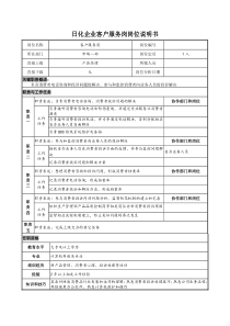 日化企业客户服务岗岗位说明书