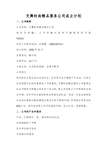 时尚精品服务公司成立计划