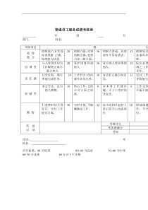 普通员工服务成绩考核表（DOC 1页）