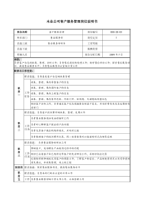 木业公司客户服务管理岗位说明书