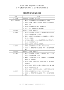 棋牌球类服务流程及标准