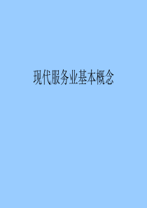 现代服务业基本概念文稿